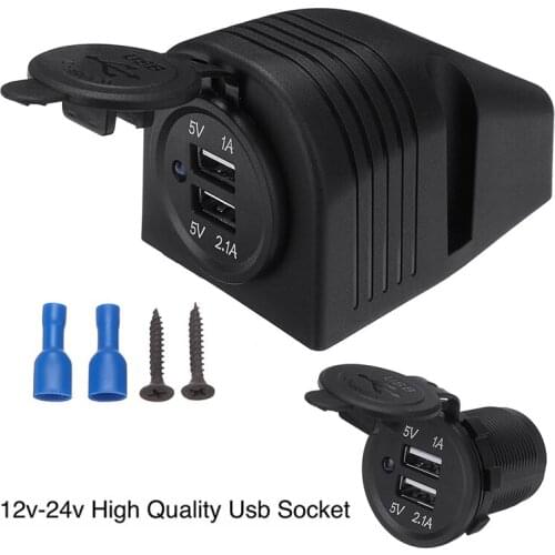 12V 24V Boat Caravan Camper Van Motorhome Charger Power Adapter Dual 3.1A USB Port Socket Car USB Socket