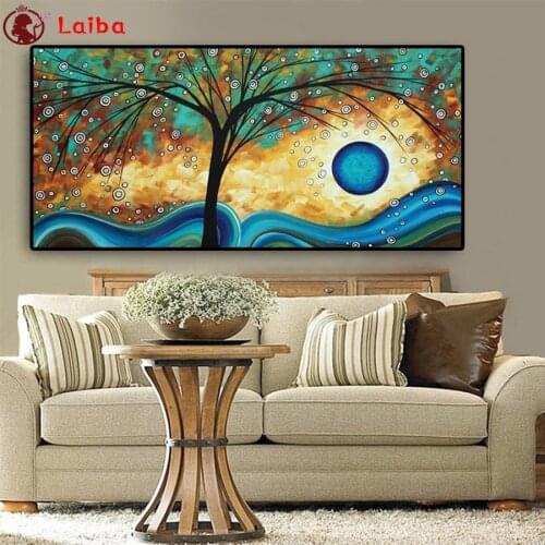 Diy Diamond Painting Abstract landscape art, sunset tree Diamond Embroidery Full square round drilling 5d Diamond Mosaic kits