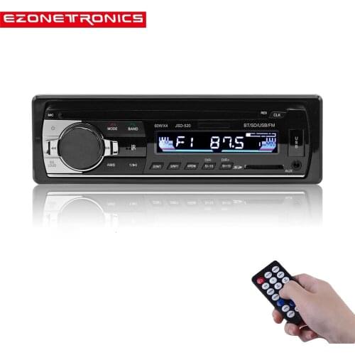 Free shipping 1dinCar FM and MP3 MP4 Bluetooth Stereo Radio Receiver Aux with USB Port and SD Card music Universal player JSD520