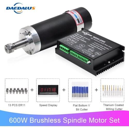 Brushless Spindle 600W Air Cooled Motor Router Spindle ER11 55mm Spindle Clamp Mounting Bracket For Engraver Milling Machine