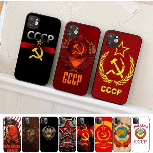 Soviet Union USSR Grunge Flag Phone Case for iPhone 8 7 6S Plus X 5S SE 2020 XR 11 12 mini pro XS MAX