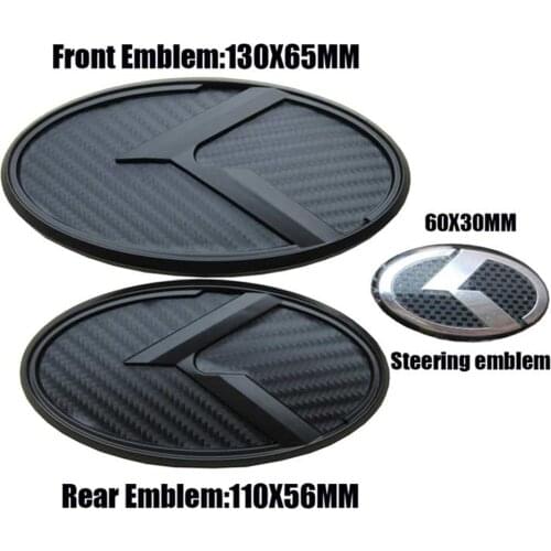 3D Flight K Logo Emblem Badges Grill Front+Rear+Steering+Wheel Caps For KIA K5 2011-2013 Optima Forte 2009-2014 Senda