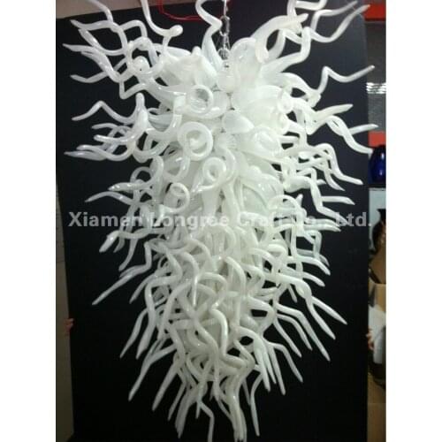 Energy Saving Light Source White Color Glass Luxury Large Chandelier for Hotel