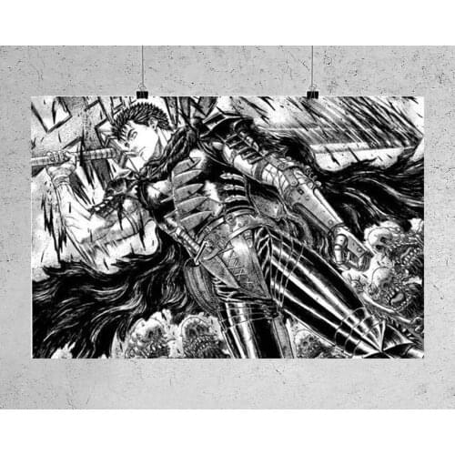 H255 Berserk Blood Fight Sword Game Wall Sticker Silk Poster Art Home Decoration Christmas gift
