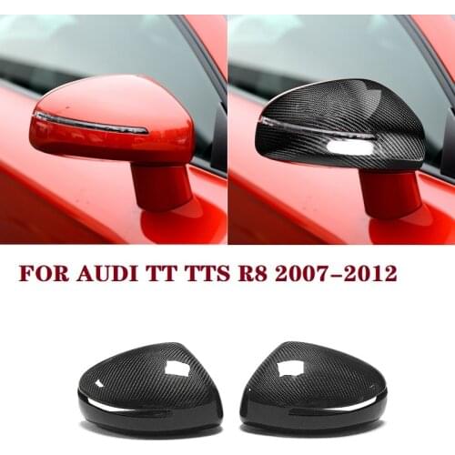 Carbon Fiber Side Door Wing Mirror Caps Fit For Audi TT TTS R8 2007-2012 RearView Mirror Cover Case Replacement Style