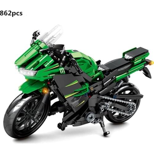 High-Tech Ninja 400 Kawasakies Motorcycle Racing Building Blocks Bricks Creator Motorbike Classic Model Kit DIY Toys For Kids