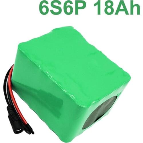 24V 18Ah 18650 Li-ion Battery Pack E-Bike electric bicycle 6S6P 25.2v