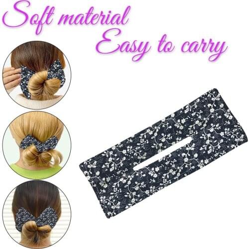 Fashion Women Hair Bun Maker Novative Collapsible Fabric Portable French Hairpin Styling Twist Tool Headband Print Hairpin 2021