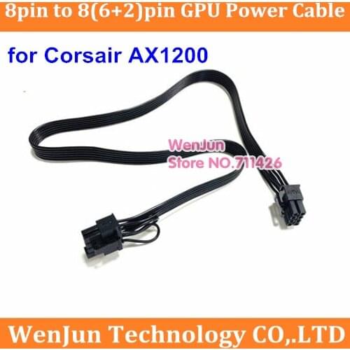 60cm black PCI-E 8 Pin to 8Pin(6+2) Graphics Card Modular Power Supply Cable for Corsair AX1200