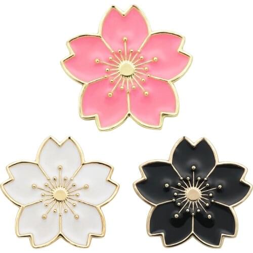 New Beauty Oil Sakura Flowers Golden rim 28mm snap buttons big style fit DIY 18mm snap jewelry fittings wholesale KZ3311