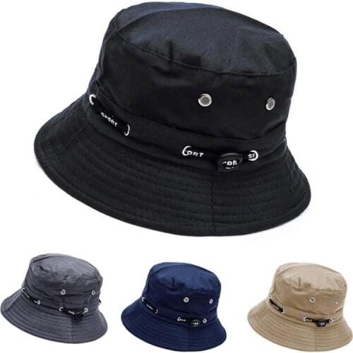 Unisex Bucket Hat Solid Color Foldable Panama Fisherman Hat Women Men Wide Brim Protection Sun Hat