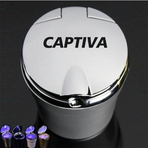 Car Ashtray With Led Lights With Cover Creative Personality Covered Car multi-function Car Supplies For Chevrolet captiva 2015