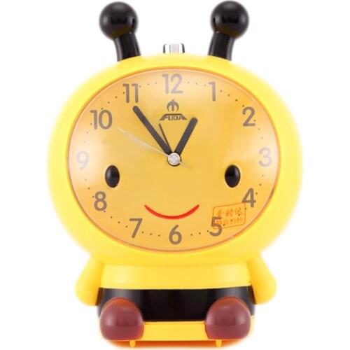 Genuine quality fashion personality cartoon alarm clock desktop clock backlight children creative kids Bee clocks free shipping
