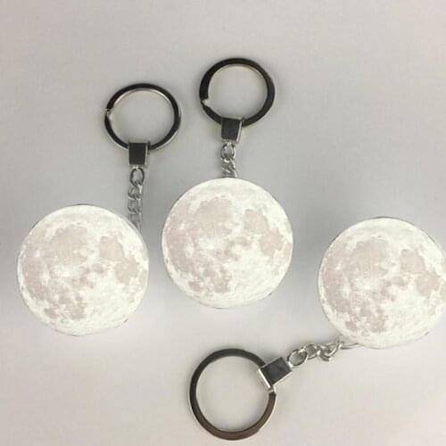 Portable Mini 3D Print Moon Light Creative Moon Night Lamp Bag Key Pendant Home Decor Planet Night Light Keychain dropshipping