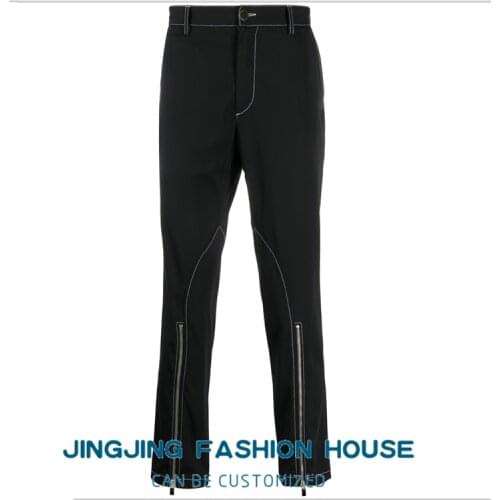 S-6XL!!2021 new autumn loose zipper trousers for men handsome large casual trousers hipster straight trousers for men