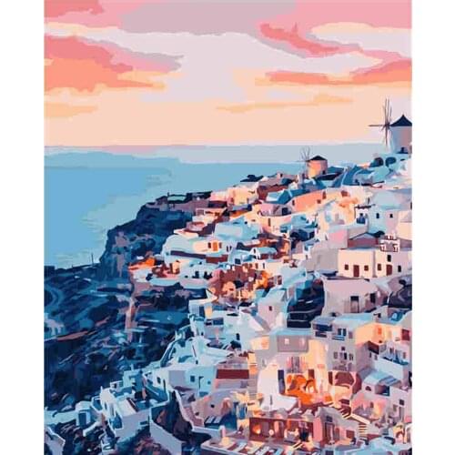 Schilderen Door Painting By Numbers Landschap Tekening Canvas Handgeschilderd Gift Foto Door Nummer Waterval Kits Woondecoratie