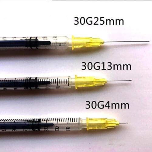 Sterile Disposable Syringes 30G 4MM/13MM/25MM 32G/4mm Stainless SteeI Micro Cannula