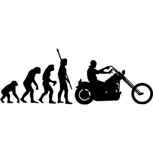 Motorcycle sticker Fashion Human Evolution Motorcycle Car Stickers Fun Reflective Vinyl Decals Black/Silver for Lada