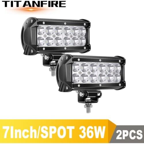 TF30 2019 New Arival 7INCH 36W 72W Led 5000LM Work Light Bar Driving Fog For Jeep Truck A7 SUV cars 6500K