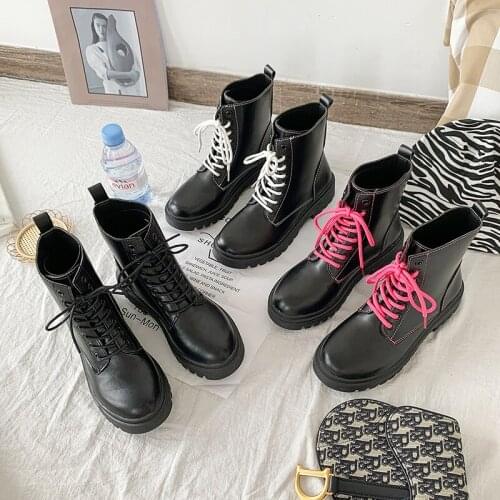 Black Martin boots womens autumn 2020 new thick-soled wild breathable British wind turbine short boots womens boots