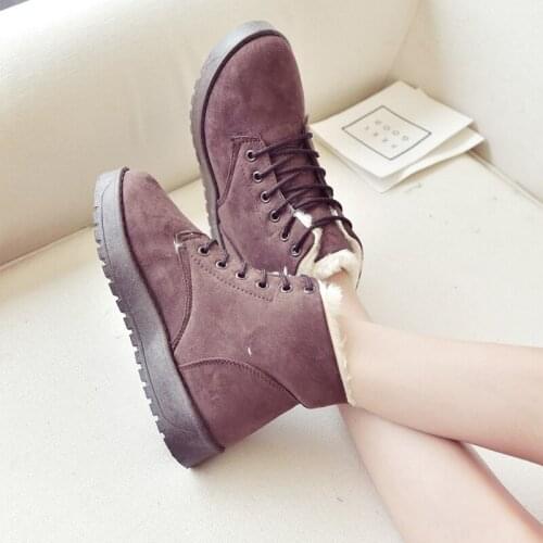 Winter Women‘s Snow Boots Camouflage Color Dirt-Proof Warmth Combat Boot Wool Flat Boys Mid Shoes Rubber Non-Slip Plus Thick