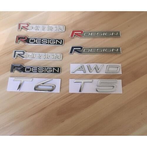 1Pcs 3D metal RDESIGN Emblem Car Sticker Grill Decal Badge Car Styling for Volvo XC90 S60 CX60 S80 V40 S40 XC70 V60 XC40 V90