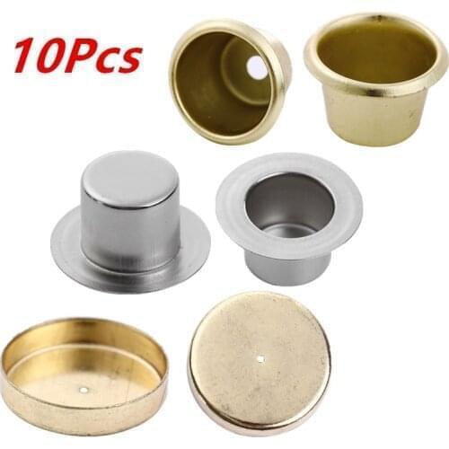 10Pcs Metal Candle Cups Fit Standard Tapered Wax Candles Votive Pegs Holders Prevents Wax Dripping for Lamp or Candle Making