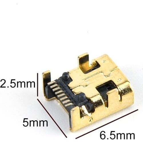 10pcs Mini USB 8 Pin Female Jack Pcb Smt Socket Connector Welding Female Jack 8P Gold Plated Connector Plug