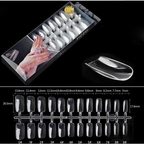 10 x 24pcs Clear Seamless Stencil Fake Nail Tips for Nail Extension Manicure Practice Color Chart Display Board False Nails