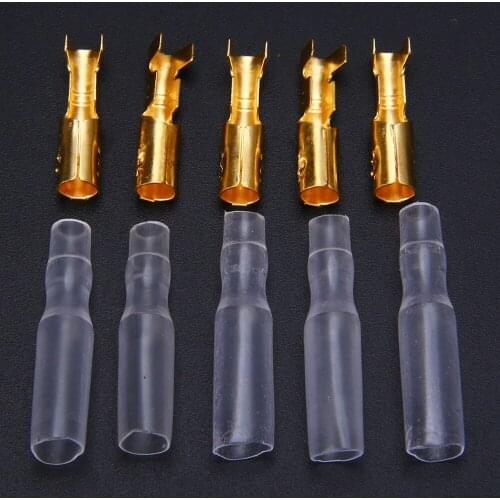140pcs/set 3.9mm Bullet Wire Connector Terminals Male/Female-Female with Transparent Insulation Covers For Motorcycle