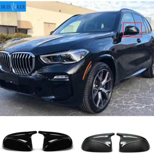 2Pcs Glossy Black Rear Side View Mirror Covers Shell Replacement For BMW X3 G01 X4 G02 X5 G05 X7 G07 2018 Up