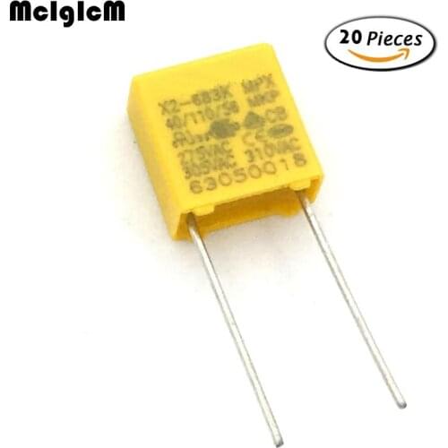 MCIGICM 20pcs capacitor X2 capacitor 275VAC X2 Polypropylene film capacitor 0.068uF 68nF Pitch 7.5mm
