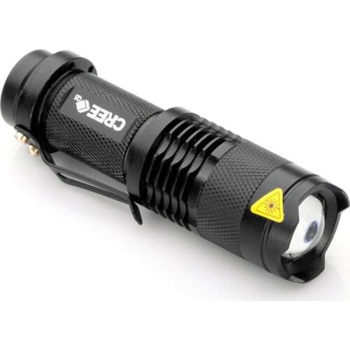 240pcs/lot Mini LED Torch 7W 400LM CREE Q5 LED Flashlight Adjustable Focus Zoom flash Light Lamp free shipping wholesale