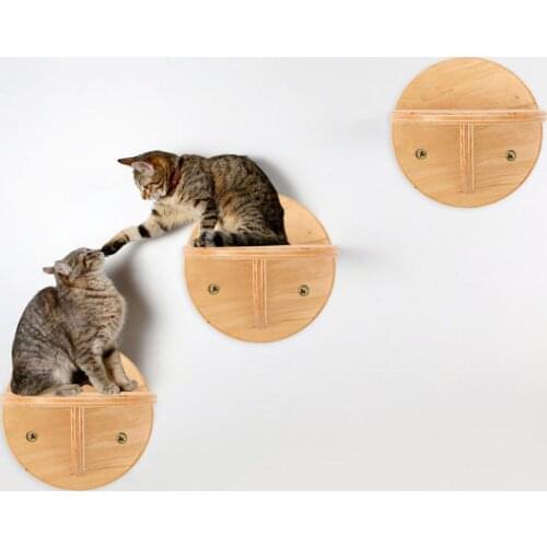 3pcs /1 Pcs Cat Climbing Toys Wall Mounted Cat Shelf Puppy Wooden Pet Cat Perch Step Bed Cat Hammock Bed Cat Wall House Latest