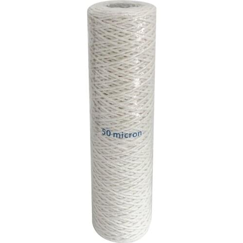 50-Micron String Wound Sediment Replacement Filter with Stainless Steel Core, 2.5" x 10" , anti high temperature