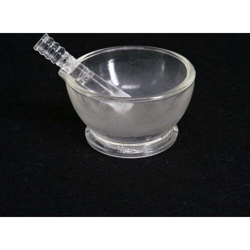 75mm Inner Diameter Apothecary Solid Glass Pestle and Mortars Bowl Set Grinding Mill Tool