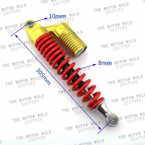Golden 305mm Nitrogen Shock Absorbers 8mm spring for Honda/Yamaha/Suzuki/Kawasaki/Dirt bikes/ ATV/Motorcycles