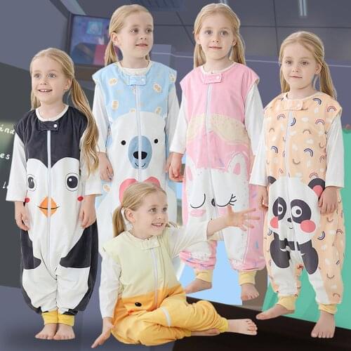Childrens clothing kids clothes girl clothes Toddler Kids Baby Boys Girls Cartoon Jumpsuit Fleece Wearable Blanket Sleep Bag