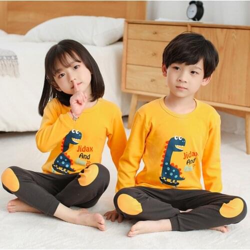 Kids Pajamas 2020 Autumn Girls Boys Sleepwear Nightwear Baby Infant Clothes Animal Cartoon Pajama Sets Cotton Childrens Pyjamas