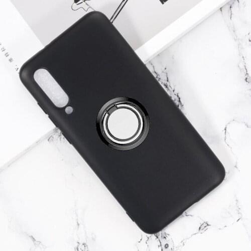 For Xiaomi Mi 9 SE Back Ring Holder Bracket Phone Case Cover Phone TPU Soft Silicone Cases for Xiaomi Mi 9 se M1903F2G 5.97 inch