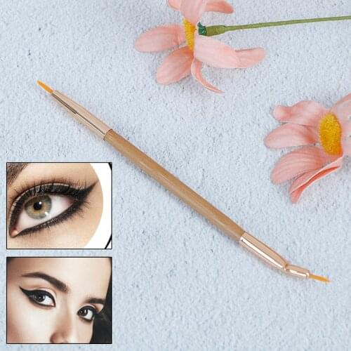 Double Head Eye Liner Brush Angled Tip Eyeliner Gel Cream Makeup Lips Brushes