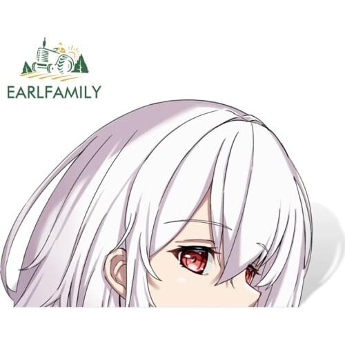 EARLFAMILY 13cm x 8.7cm Cartoon Car Sticker Sirius Azur Lane Graffiti Peeking Motorcycle Car Window Decal Peek Girl Car Styling