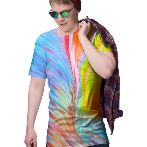 2021 New 3d Printed Round Neck T-shirt Abstract Texture Pattern Hot Sale Short-sleeved Fashion Casual Men Tees