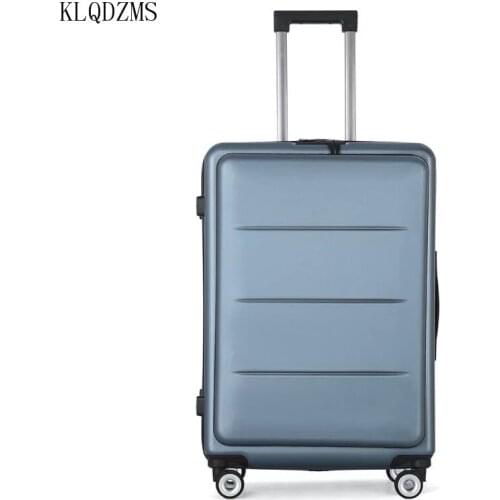 KLQDZMS 20’’22’’24 Inch Mans Business Wheeled Suitcase Trolley With Laptop Bag PC Womans Lightweight Trolley Luggage Bag