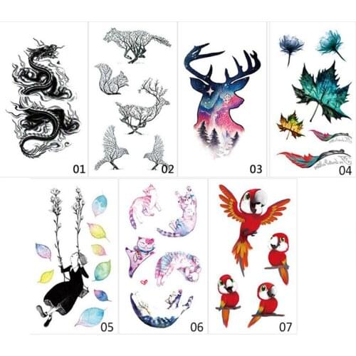 Hot Small Sexy Lips Leaf Black Cartoon Temporary Tattoo Cute Star Tattoo Sticker Love Women Body Finger Art Waterproof Tatoo Kid