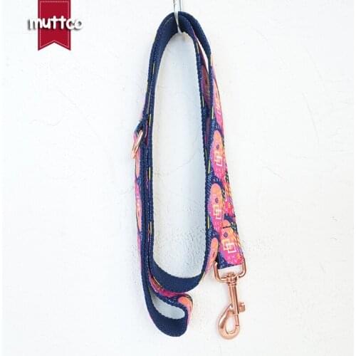 MUTTCO retailing self-design dog collar THE DEEP GRAFFITI handmade poly satin and nylon dog leash UDC062M