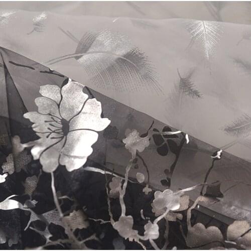 One meter High quality Organza tissu Bronzing printing patchwork High grade small dress wedding dress clothing fabric