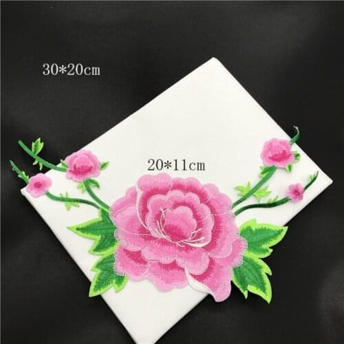 Wholesale 20pcs 30*20cm Embroidered Sewing On Patch Iron-On Patch Stickers For Clothes Sewing Fabric Applique Supplies YH130