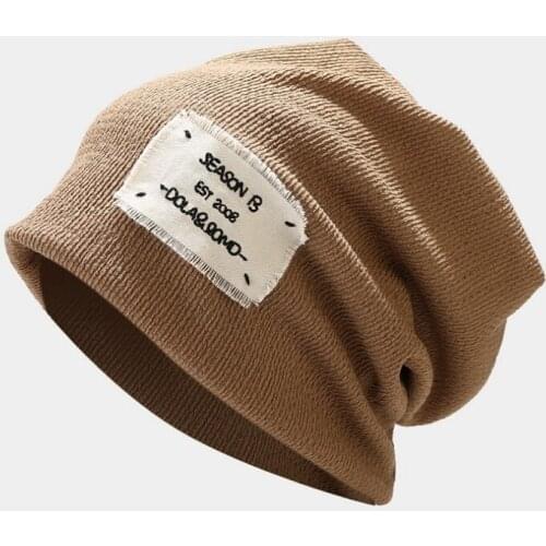 2021 Autumn Winter Hats for Women Cotton Beanies Patch Pullover Cap Hip Hop Cool Skullies Female Beanie Warm Bonnet Cap