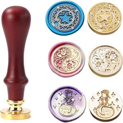 Wax Seal Stamp Butterfly Rose Pattern Wax Seal Wedding Invitation Birthday Gift Stamp Replaceable Handle Stamp Retro Crafts Seal